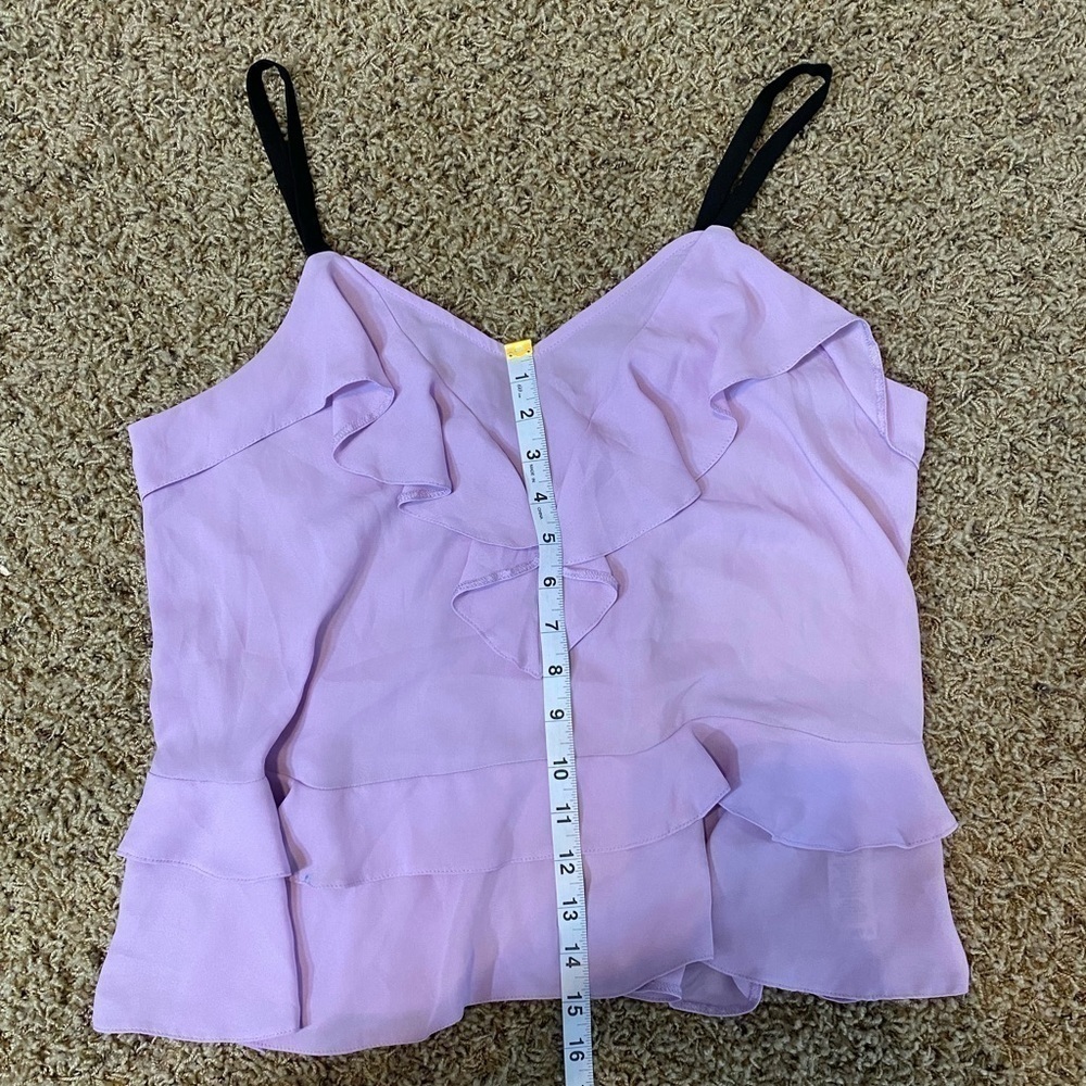 ASOS spaghetti strap lavender blouse ruffles size 8 - Picture 8 of 10